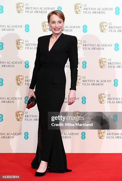 Kristin Scott-Thomas poses in the winners room at the EE British Academy Film Awards at The Royal Opera House on February 8, 2015 in London, England.