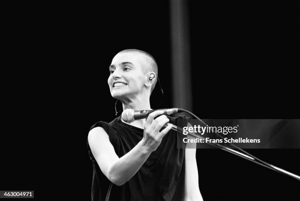 Sinead O'Connor, vocal, performs at Torhout/Werchter festival in Torhout, Belgium on 7th July 1990.