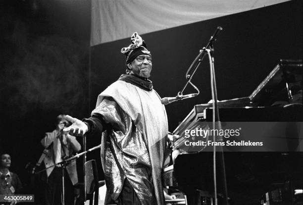 Sun Ra, piano, performs at Jazz Middelheim on 10th March 1990 in Amsterdam, the Netherlands.
