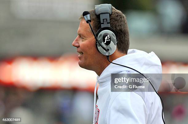 Head coach Randy Edsall of the Maryland Terrapins watches the game against the Virginia Tech Hokies at Lane Stadium on November 16, 2013 in...