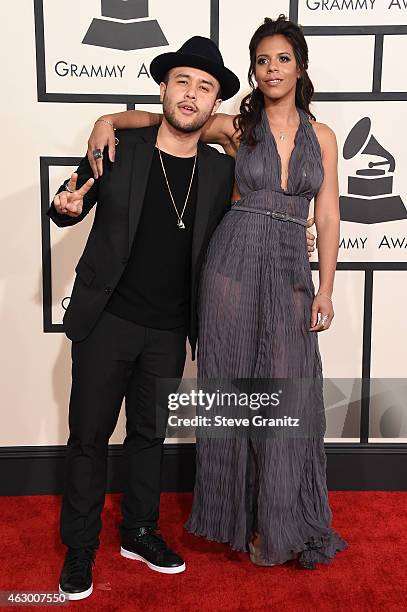 Recording artist Jax Jones and Kelli-Leigh attend The 57th Annual GRAMMY Awards at the STAPLES Center on February 8, 2015 in Los Angeles, California.