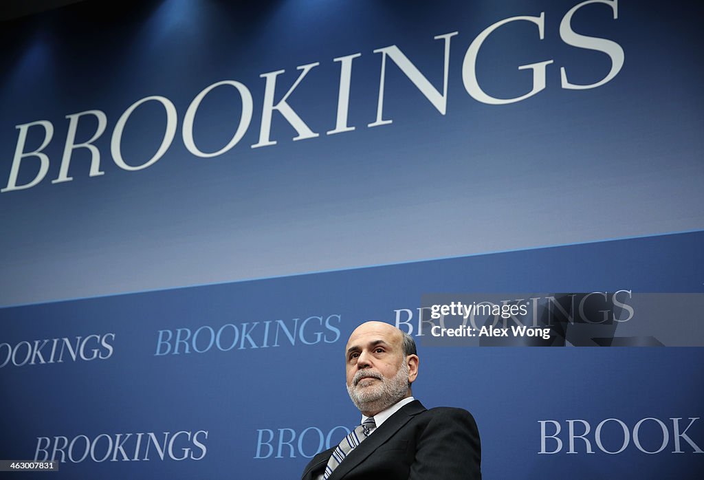 Ben Bernanke Gives Speech At Brookings Institution In Washington