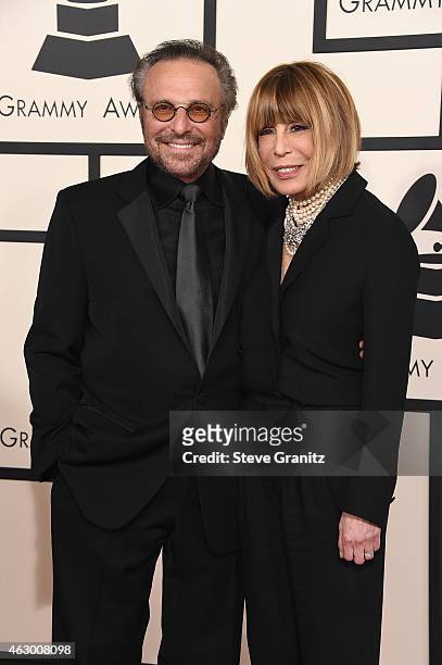 Special Merit Award recipients Barry Mann and Cynthia Weil attend The 57th Annual GRAMMY Awards at the STAPLES Center on February 8, 2015 in Los...