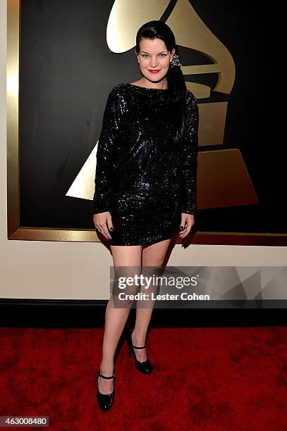 Actress Pauley Perrette attends The 57th Annual GRAMMY Awards at the STAPLES Center on February 8, 2015 in Los Angeles, California.