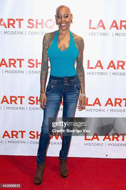 Actress Debra Wilson attends the LA Art Show 2014 Opening Night Premiere Party at Los Angeles Convention Center on January 15, 2014 in Los Angeles,...