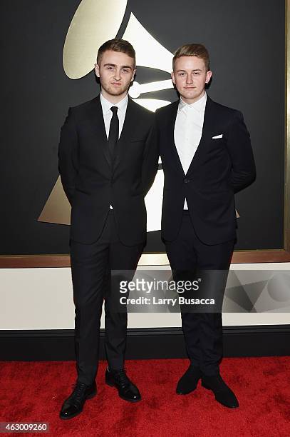 Musicians Howard Lawrence and Guy Lawrence of Disclosure attend The 57th Annual GRAMMY Awards at the STAPLES Center on February 8, 2015 in Los...