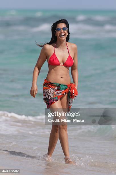 Padma Lakshmi is sighted on February 8, 2015 in Miami, Florida.