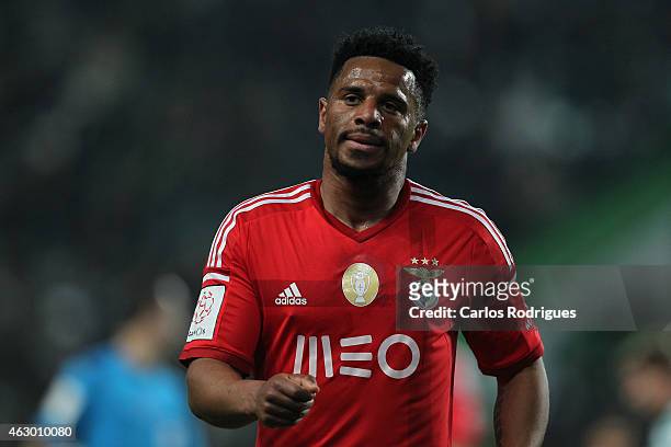 Benfica's defender Eliseu during the Primeira Liga match between Sporting CP and SL Benfica at Estadio Jose Alvalade on February 08, 2015 in Lisbon,...
