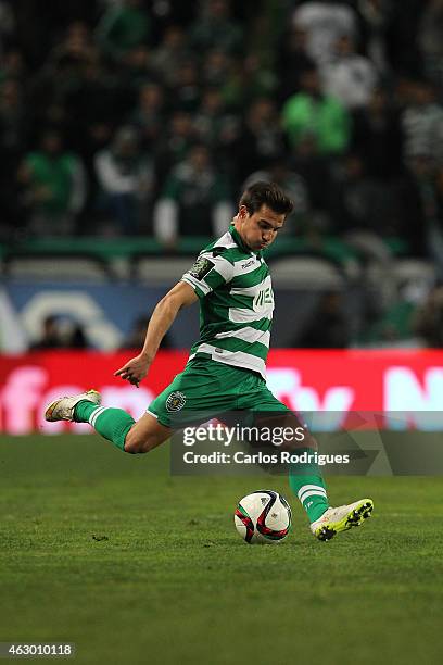 Sporting's defender Cedric during the Primeira Liga match between Sporting CP and SL Benfica at Estadio Jose Alvalade on February 08, 2015 in Lisbon,...