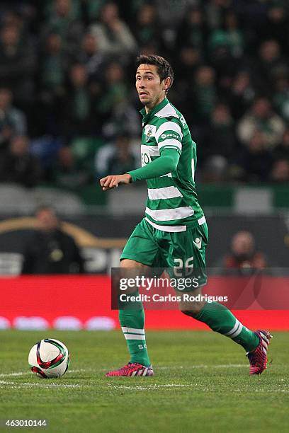 Sporting's defender Paulo Oliveira during the Primeira Liga match between Sporting CP and SL Benfica at Estadio Jose Alvalade on February 08, 2015 in...