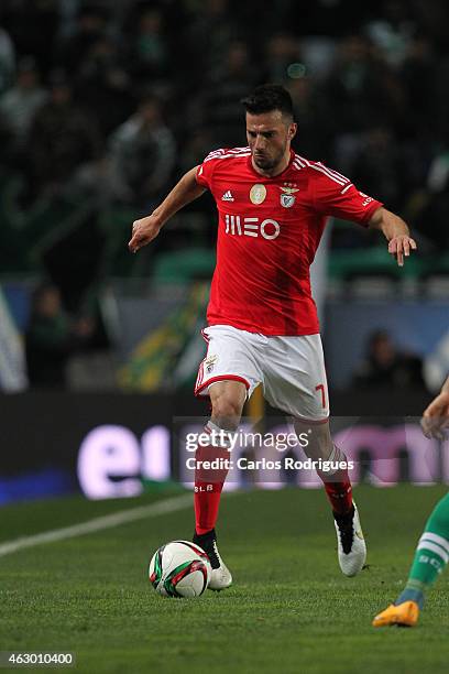 Benfica's midfielder Andreas Samaris during the Primeira Liga match between Sporting CP and SL Benfica at Estadio Jose Alvalade on February 08, 2015...