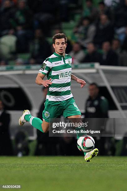 Sporting's defender Cedric during the Primeira Liga match between Sporting CP and SL Benfica at Estadio Jose Alvalade on February 08, 2015 in Lisbon,...