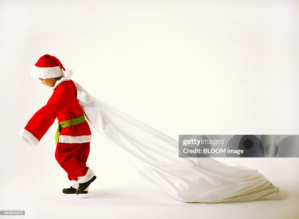 Child Wearing Santa Claus Costume