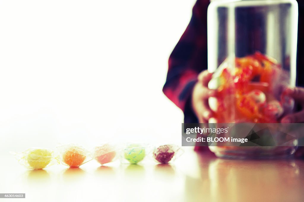 Girl Holding Candy Jar