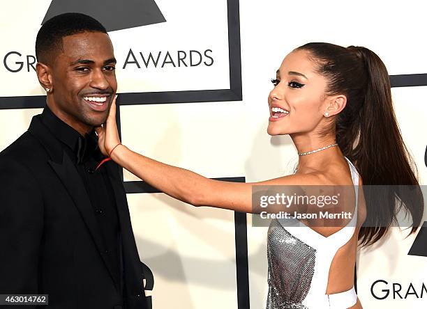 Rapper Big Sean and singer Ariana Grande attend The 57th Annual GRAMMY Awards at the STAPLES Center on February 8, 2015 in Los Angeles, California.