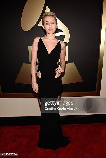 Miley Cyrus attends The 57th Annual GRAMMY Awards at the STAPLES Center on February 8, 2015 in Los Angeles, California.