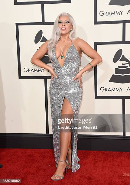 Singer Lady Gaga attends The 57th Annual GRAMMY Awards at the STAPLES Center on February 8, 2015 in Los Angeles, California.