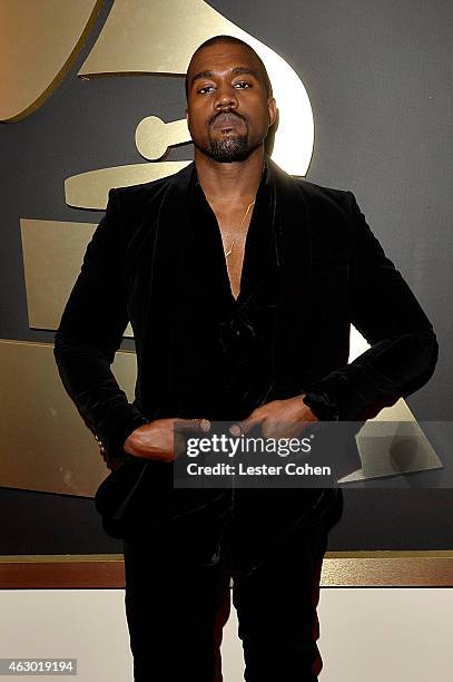 Recording artist Kanye West attends The 57th Annual GRAMMY Awards at the STAPLES Center on February 8, 2015 in Los Angeles, California.