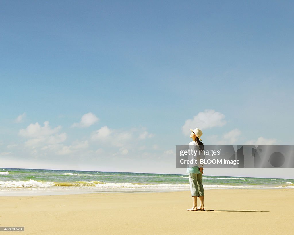 Young Woman Looking At Sea