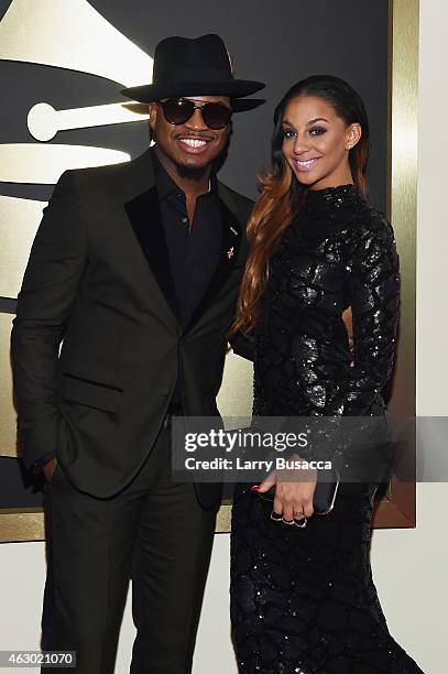 Recording Artist Ne-Yo and Crystal Renay attend The 57th Annual GRAMMY Awards at the STAPLES Center on February 8, 2015 in Los Angeles, California.