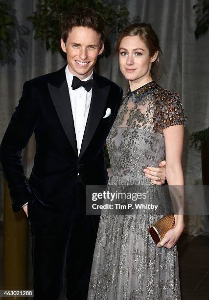 Eddie Redmayne and Hannah Bagshawe attend the after party for the EE British Academy Film Awards at The Grosvenor House Hotel on February 8, 2015 in...