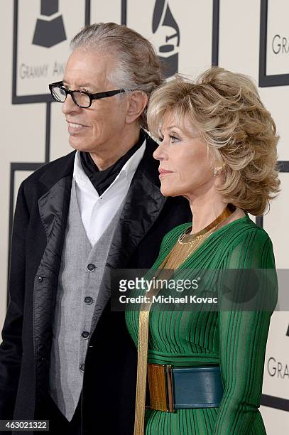 Special Merit Award recipient Richard Perry and actress Jane Fonda attend The 57th Annual GRAMMY Awards at the STAPLES Center on February 8, 2015 in...