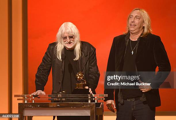 Producer Paul Nelson accepts the award for Best Blues Album onstage at the Premiere Ceremony during The 57th Annual GRAMMY Awards at the Nokia...