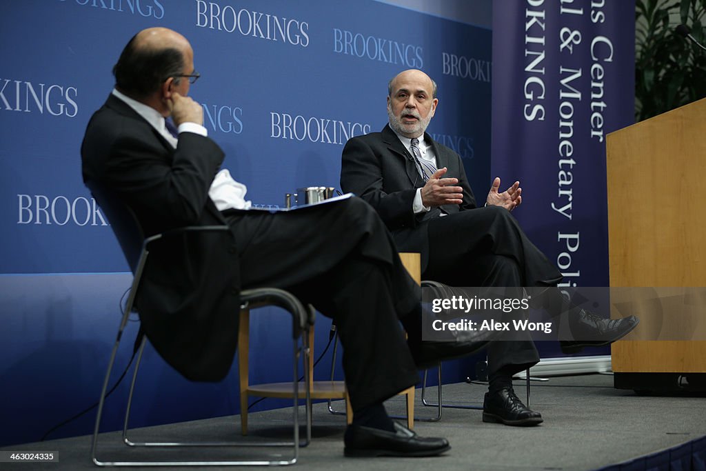 Ben Bernanke Gives Speech At Brookings Institution In Washington