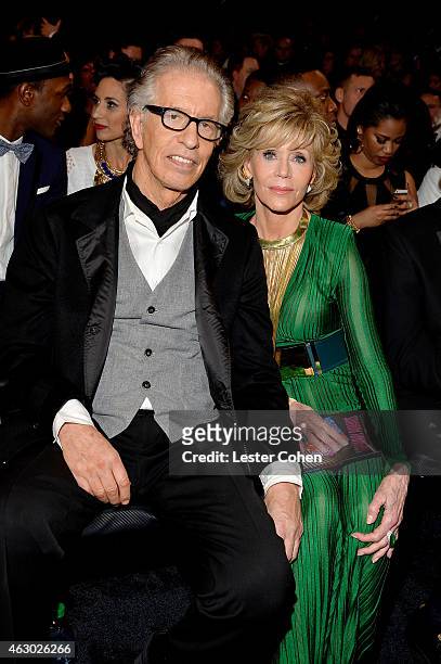 Music producer Richard Perry and actress Jane Fonda during The 57th Annual GRAMMY Awards at the STAPLES Center on February 8, 2015 in Los Angeles,...