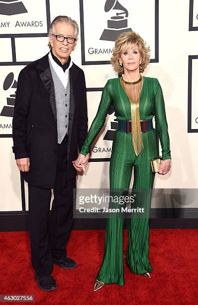 Richard Perry and actress Jane Fonda attend The 57th Annual GRAMMY Awards at the STAPLES Center on February 8, 2015 in Los Angeles, California.