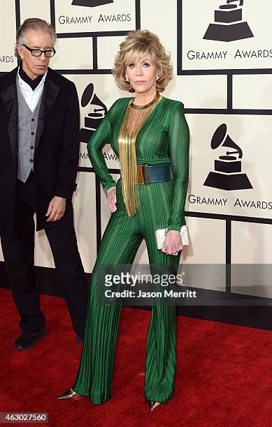 Richard Perry and actress Jane Fonda attend The 57th Annual GRAMMY Awards at the STAPLES Center on February 8, 2015 in Los Angeles, California.