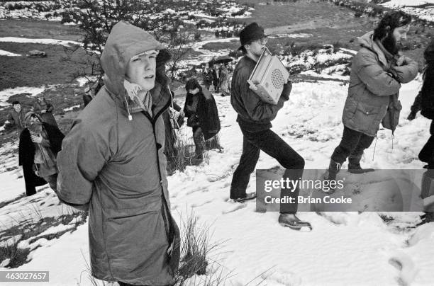 Gary Kemp, left, of Spandau Ballet photographed on location in the Kirkstone Pass, Lake District, Cumbria during the shooting of a promotional film...