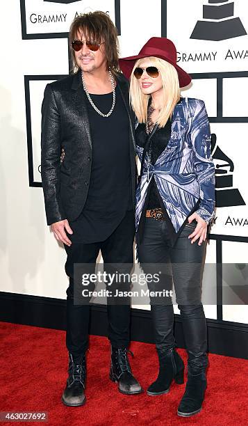 Recording artist Richie Sambora and Orianthi attend The 57th Annual GRAMMY Awards at the STAPLES Center on February 8, 2015 in Los Angeles,...