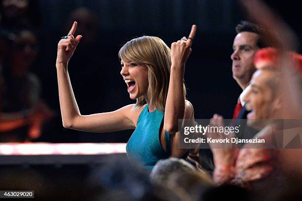 Singer Taylor Swift attends The 57th Annual GRAMMY Awards at the at the STAPLES Center on February 8, 2015 in Los Angeles, California.