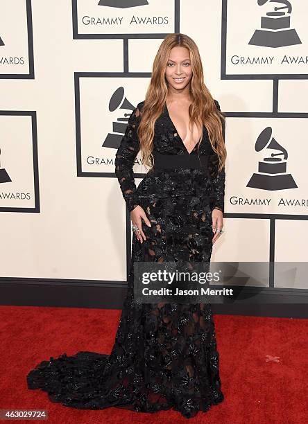 Singer Beyonce attends The 57th Annual GRAMMY Awards at the STAPLES Center on February 8, 2015 in Los Angeles, California.