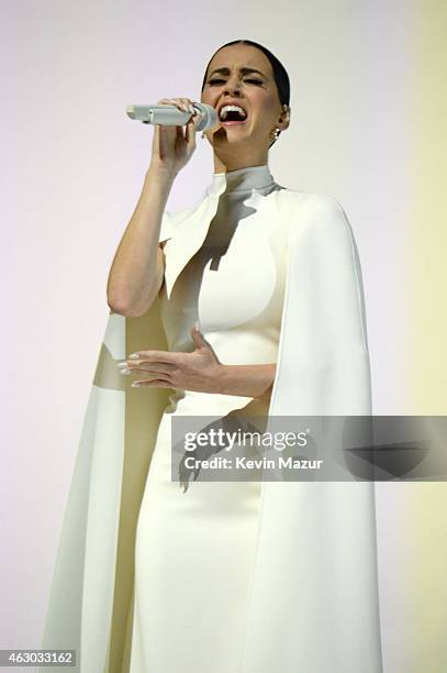 Katy Perry performs onstage during The 57th Annual GRAMMY Awards at the STAPLES Center on February 8, 2015 in Los Angeles, California.