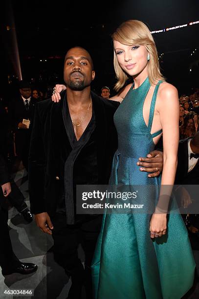 Kanye West and Taylor Swift attend The 57th Annual GRAMMY Awards at STAPLES Center on February 8, 2015 in Los Angeles, California.