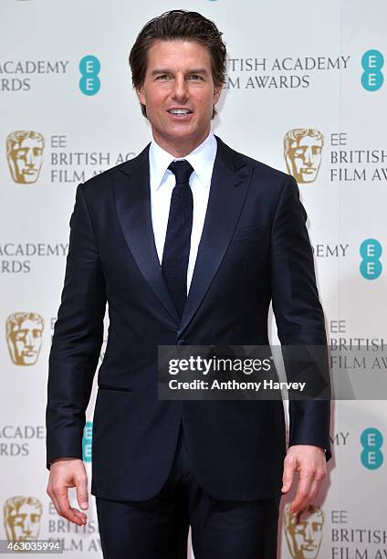 Tom Cruise poses in the winners room at the EE British Academy Film Awards at The Royal Opera House on February 8, 2015 in London, England.