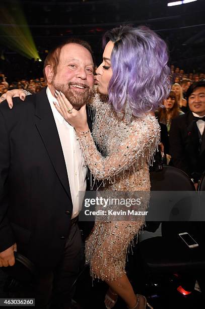 Ken Ehrlich and Katy Perry attend The 57th Annual GRAMMY Awards at STAPLES Center on February 8, 2015 in Los Angeles, California.