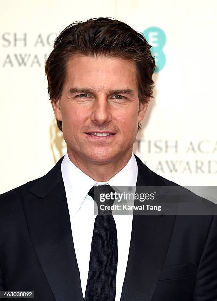 Tom Cruise poses in the winners room at the EE British Academy Film Awards at The Royal Opera House on February 8, 2015 in London, England.