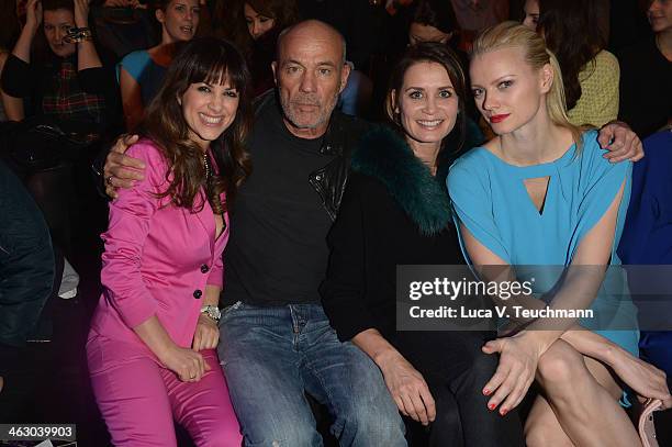 Heiner Lauterbach, Viktoria Lauterbach, Gerit Kling and Franziska Knuppe attend the Laurel show during Mercedes-Benz Fashion Week Autumn/Winter...