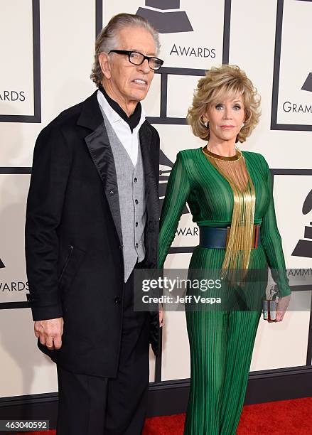 Special Merit Award recipient Richard Perry and actress Jane Fonda attend The 57th Annual GRAMMY Awards at the STAPLES Center on February 8, 2015 in...