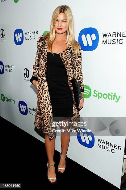 Model/singer Jennifer Ackerman attends the Warner Music Group annual Grammy celebration at Chateau Marmont on February 8, 2015 in Los Angeles,...