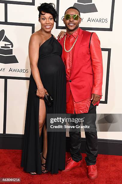 Recording artist Eric Bellinger and R&B singer La'Myia Good attend The 57th Annual GRAMMY Awards at the STAPLES Center on February 8, 2015 in Los...