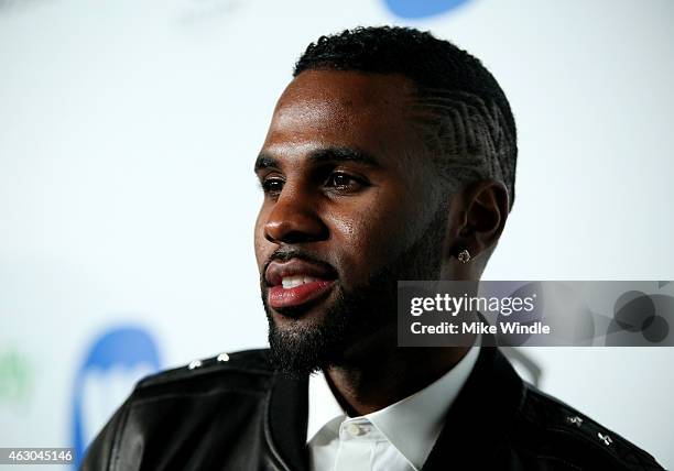 Recording artist Jason Derulo attends the Warner Music Group annual Grammy celebration at Chateau Marmont on February 8, 2015 in Los Angeles,...