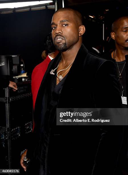 Rapper Kanye West attends The 57th Annual GRAMMY Awards at STAPLES Center on February 8, 2015 in Los Angeles, California.