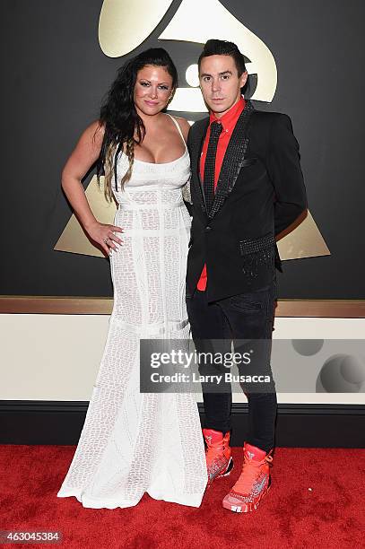 Singer-songwriter Soli Olds and guest attend The 57th Annual GRAMMY Awards at the STAPLES Center on February 8, 2015 in Los Angeles, California.