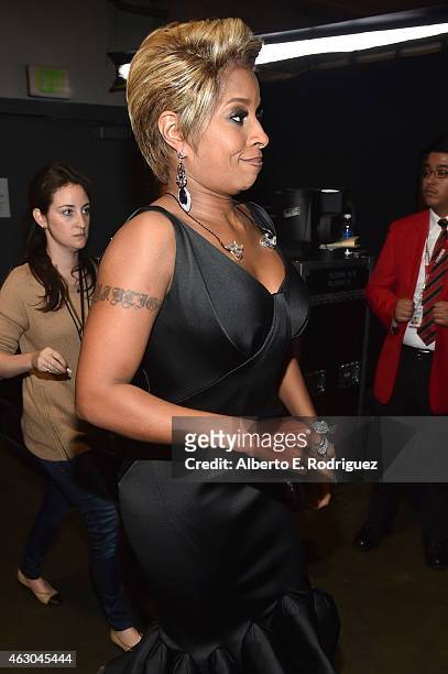 Singer Mary J. Blige attends The 57th Annual GRAMMY Awards at STAPLES Center on February 8, 2015 in Los Angeles, California.