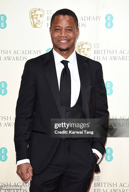 Cuba Gooding Jr poses in the winners room at the EE British Academy Film Awards at The Royal Opera House on February 8, 2015 in London, England.