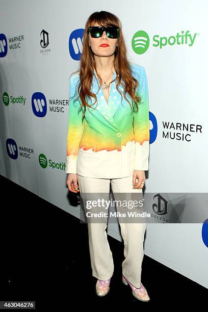 Singer Jenny Lewis attends the Warner Music Group annual Grammy celebration at Chateau Marmont on February 8, 2015 in Los Angeles, California.